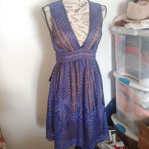 BCBG Kellyn Regal Blue Lace Dress